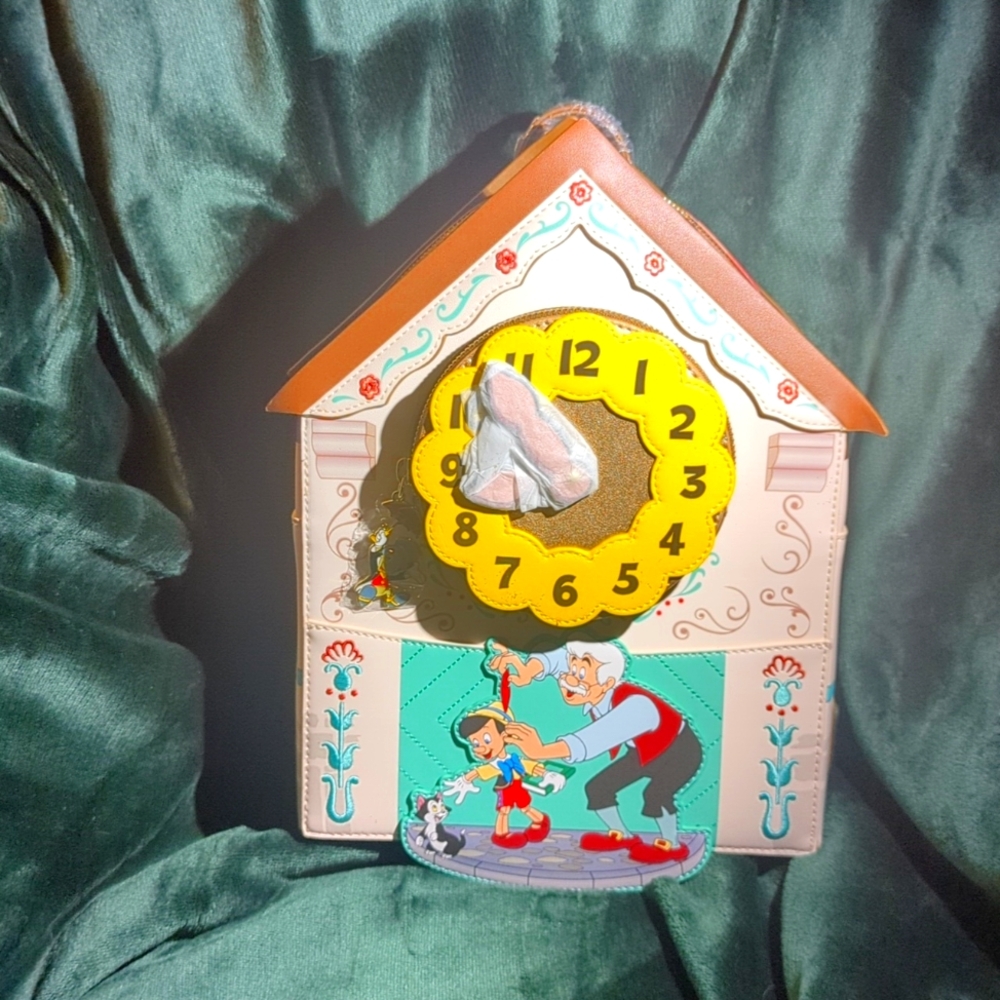 Loungefly Disney WC Pinocchio Cuckoo Clock Figural Mini Backpack NWT